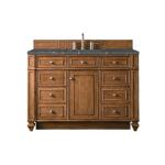 Bristol 48IN Single Vanity Saddle Brown w/ 3 CM Parisien Bleu Silestone Top