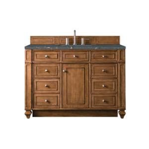 Bristol 48IN Single Vanity Saddle Brown w/ 3 CM Parisien Bleu Silestone Top