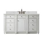 Bristol 60IN Single Vanity Bright White w/ 3 CM Lime Delight Silestone Top