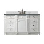 Bristol 60IN Single Vanity Bright White w/ 3 CM Parisien Bleu Silestone Top