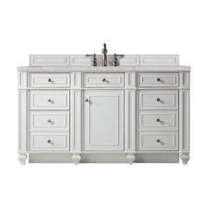 Bristol 60IN Single Vanity Bright White w/ 3 CM Victorian Silver Silestone Top