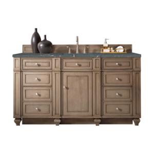 Bristol 60IN Single Vanity Whitewashed Walnut w/ 3 CM Parisien Bleu Silestone Top