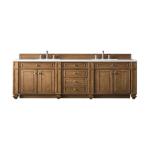 Bristol 72IN Double Vanity Saddle Brown w/ 3 CM White Zeus Silestone Top