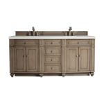Bristol 72IN Double Vanity Whitewashed Walnut w/ 3 CM Lime Delight Silestone Top