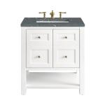 Breckenridge 30IN Single Vanity Bright White w/ 3 CM Parisien Bleu Top