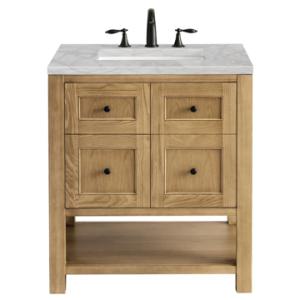 Breckenridge 30IN Single Vanity Light Natural Oak w/ 3 CM Victorian Silver Top