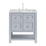 Breckenridge 30IN Single Vanity Serenity Blue w/ 3 CM Carrara Marble Top
