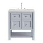 Breckenridge 30IN Single Vanity Serenity Blue w/ 3 CM Eternal Jasmine Pearl Quartz Top