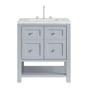 Breckenridge 30IN Single Vanity Serenity Blue w/ 3 CM Ethereal Noctis Quartz Top