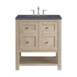 Breckenridge 30IN Single Vanity Whitewashed Oak w/ 3 CM Charcoal Soapstone Silestone Top