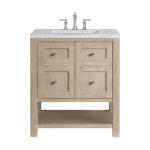Breckenridge 30IN Single Vanity Whitewashed Oak w/ 3 CM Eternal Jasmine Pearl Silestone Top