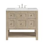 Breckenridge 36IN Single Vanity Whitewashed Oak w/ 3 CM Ethereal Noctis Silestone Top