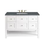 Breckenridge 48IN Single Vanity Bright White w/ 3 CM Parisien Bleu Top