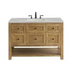 Breckenridge 48IN Single Vanity Light Natural Oak w/ 3 CM Victorian Silver Top