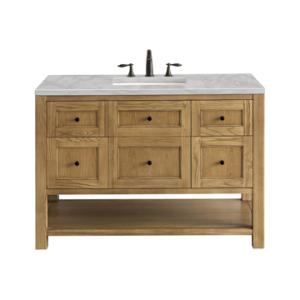 Breckenridge 48IN Single Vanity Light Natural Oak w/ 3 CM Victorian Silver Top