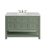 Breckenridge 48IN Single Vanity Smokey Celadon w/ 3 CM Victorian Silver Top