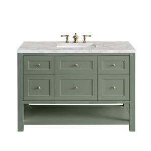 Breckenridge 48IN Single Vanity Smokey Celadon w/ 3 CM Victorian Silver Top