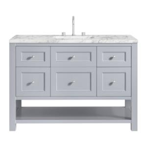 Breckenridge 48IN Single Vanity Serenity Blue w/ 3 CM Carrara Marble Top