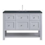 Breckenridge 48IN Single Vanity Serenity Blue w/ 3 CM Charcoal Soapstone Quartz Top