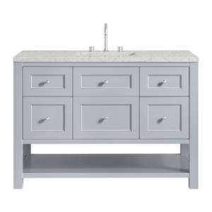 Breckenridge 48IN Single Vanity Serenity Blue w/ 3 CM Eternal Jasmine Pearl Quartz Top
