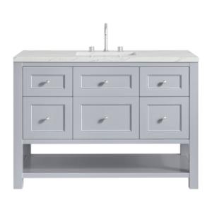 Breckenridge 48IN Single Vanity Serenity Blue w/ 3 CM Ethereal Noctis Quartz Top