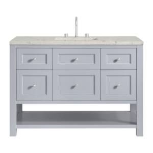 Breckenridge 48IN Single Vanity Serenity Blue w/ 3 CM Victorian Silver Quartz Top