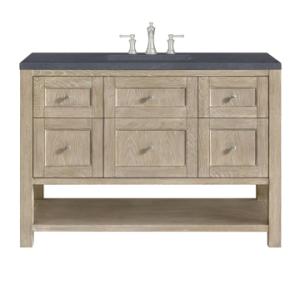 Breckenridge 48IN Single Vanity Whitewashed Oak w/ 3 CM Charcoal Soapstone Silestone Top