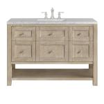 Breckenridge 48IN Single Vanity Whitewashed Oak w/ 3 CM Eternal Jasmine Pearl Silestone Top