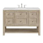 Breckenridge 48IN Single Vanity Whitewashed Oak w/ 3 CM Ethereal Noctis Silestone Top