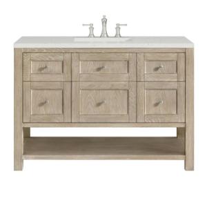 Breckenridge 48IN Single Vanity Whitewashed Oak w/ 3 CM Lime Delight Silestone Top