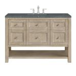 Breckenridge 48IN Single Vanity Whitewashed Oak w/ 3 CM Parisien Bleu Silestone Top