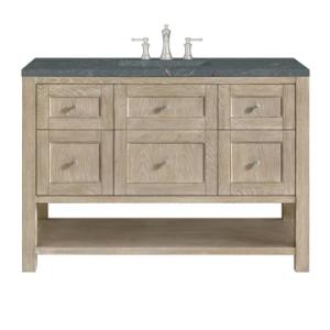 Breckenridge 48IN Single Vanity Whitewashed Oak w/ 3 CM Parisien Bleu Silestone Top