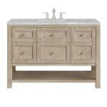 Breckenridge 48IN Single Vanity Whitewashed Oak w/ 3 CM Victorian Silver Silestone Top