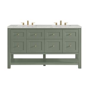 Breckenridge 60IN Double Vanity Smokey Celadon w/ 3 CM Eternal Jasmine Pearl Quartz Top