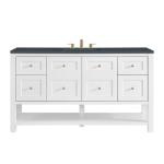 Breckenridge 60IN Single Vanity Bright White w/ 3 CM Charcoal Soapstone Quartz Top