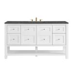 Breckenridge 60IN Single Vanity Bright White w/ 3 CM Parisien Bleu Top