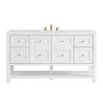 Breckenridge 60IN Single Vanity Bright White w/ 3 CM White Zeus Quartz Top