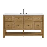 Breckenridge 60IN Single Vanity Light Natural Oak w/ 3 CM White Zeus Quartz Top