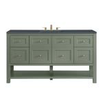 Breckenridge 60IN Single Vanity Smokey Celadon w/ 3 CM Charcoal Soapstone Quartz Top