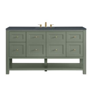 Breckenridge 60IN Single Vanity Smokey Celadon w/ 3 CM Charcoal Soapstone Quartz Top