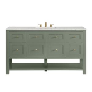 Breckenridge 60IN Single Vanity Smokey Celadon w/ 3 CM Eternal Jasmine Pearl Quartz Top