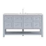 Breckenridge 60IN Single Vanity Serenity Blue w/ 3 CM Ethereal Noctis Quartz Top