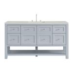 Breckenridge 60IN Single Vanity Serenity Blue w/ 3 CM Lime Delight Quartz Top