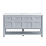 Breckenridge 60IN Single Vanity Serenity Blue w/ 3 CM White Zeus Quartz Top