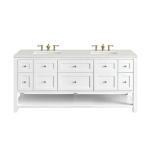 Breckenridge 72IN Double Vanity Bright White w/ 3 CM Lime Delight Top