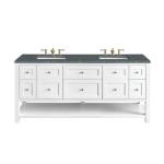 Breckenridge 72IN Double Vanity Bright White w/ 3 CM Parisien Bleu Top