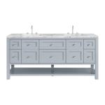 Breckenridge 72IN Double Vanity Serenity Blue w/ 3 CM Carrara Marble Top