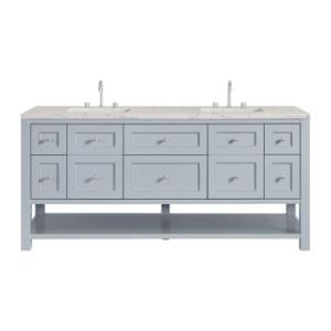 Breckenridge 72IN Double Vanity Serenity Blue w/ 3 CM Eternal Jasmine Pearl Quartz Top