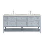 Breckenridge 72IN Double Vanity Serenity Blue w/ 3 CM Lime Delight Quartz Top