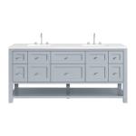 Breckenridge 72IN Double Vanity Serenity Blue w/ 3 CM White Zeus Quartz Top